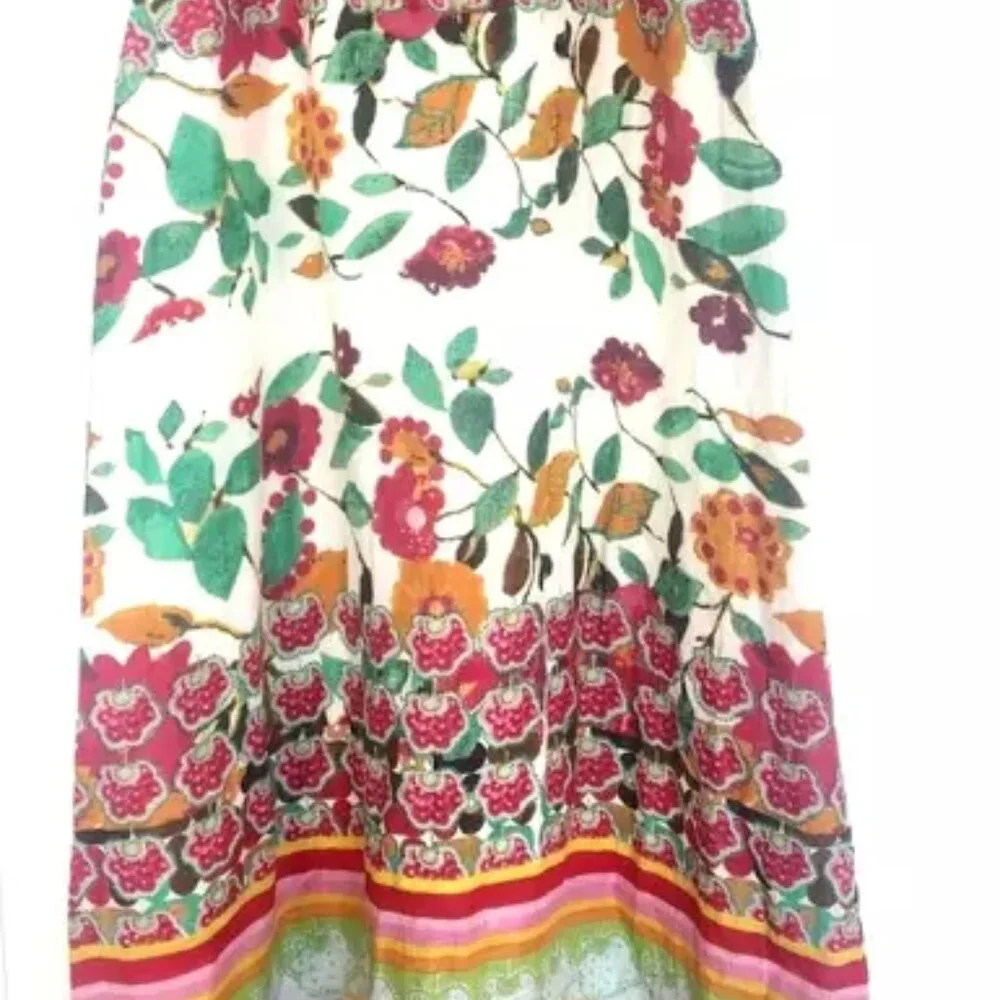 Rare DESIGUAL Swing Farm Rio Flowers Maxi Long Dress V-neck Floral Zebra Print M - Picture 7 of 16